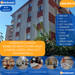 Karaman EMEKSEVEN ANA CADDE SATILIK ARAKAT 3+1 155 M2 DAİRE - 72445 Karaman EMEKSEVEN ANA CADDE SATILIK ARAKAT 3+1 155 M2 DAİRE - 72445